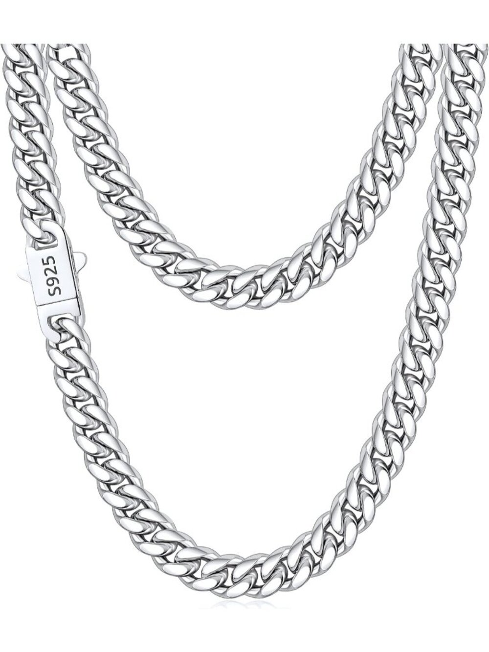 Men's Silver 7mm Cuban Chain 18K Gold Plated 925 Sterling Silver Necklace 18-26